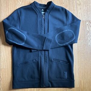 Adidas Men's Black Zip-Up Sweater with Zippered Pockets